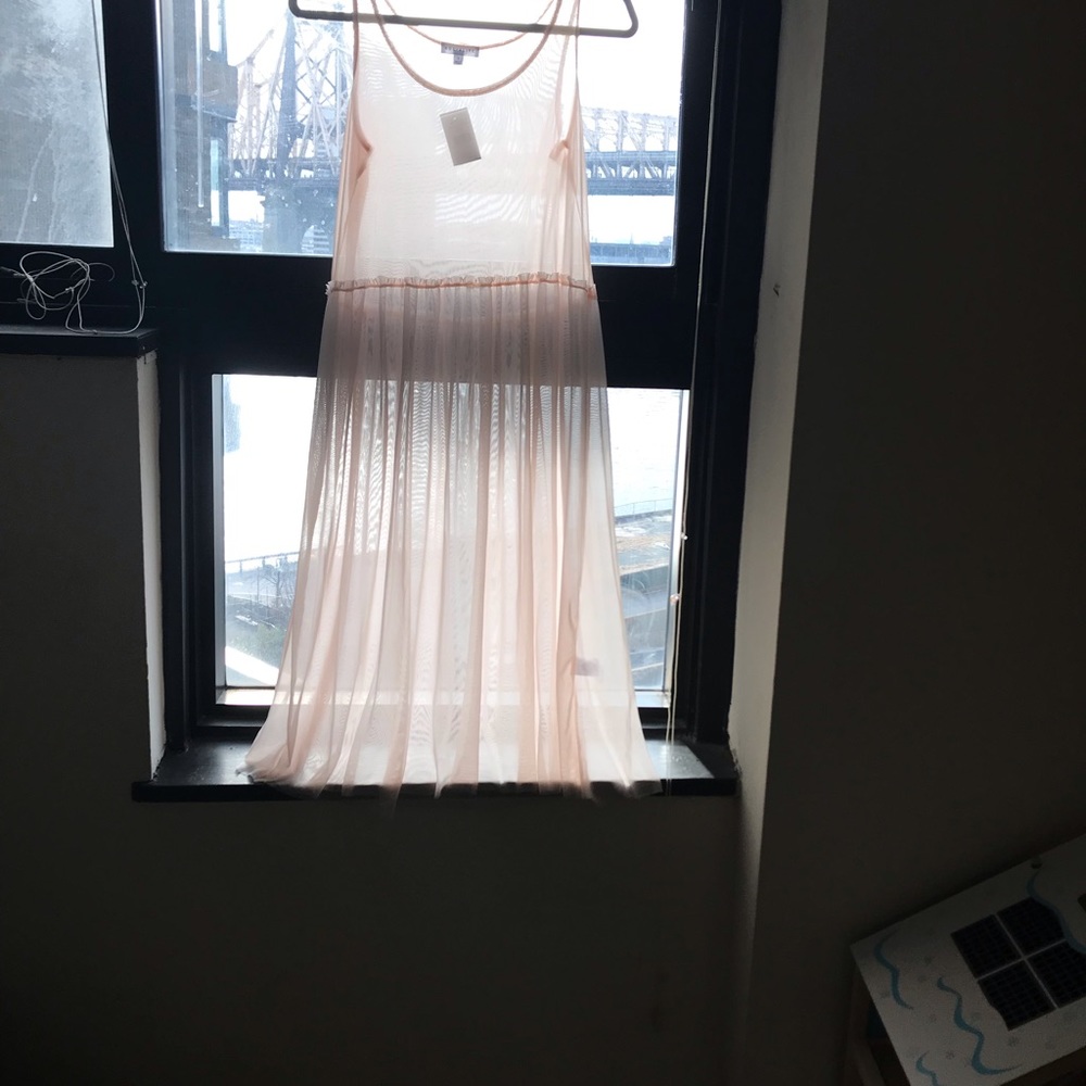 Sheer pink dress. Never worn. As pictured.